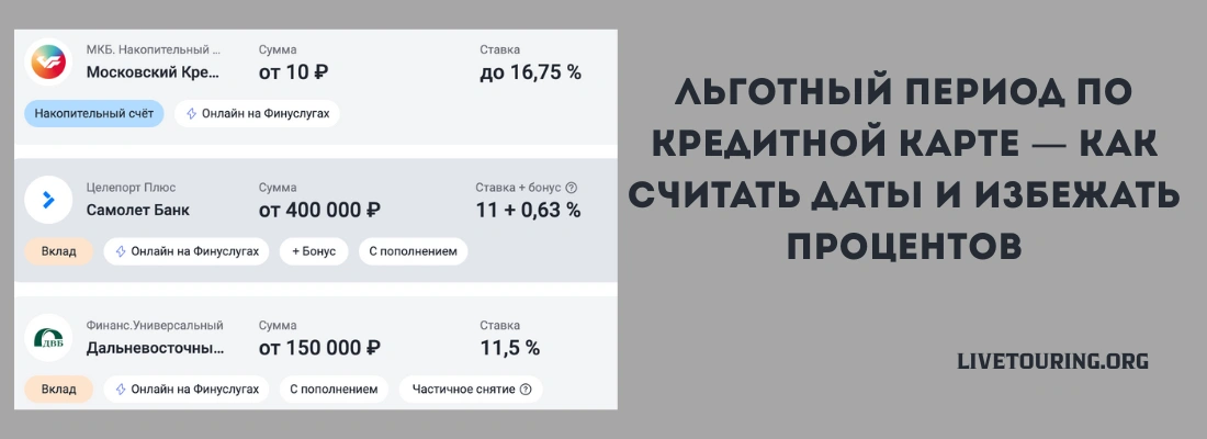 Льготный период по кредитной карте как считать