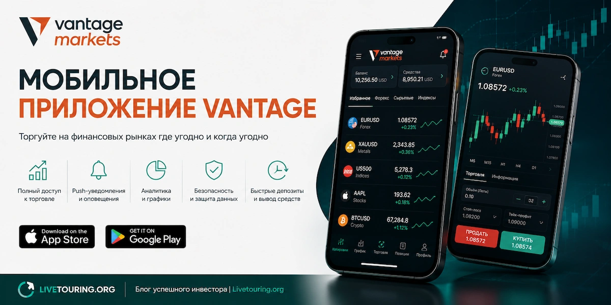 мобильное приложение Vantage Markets