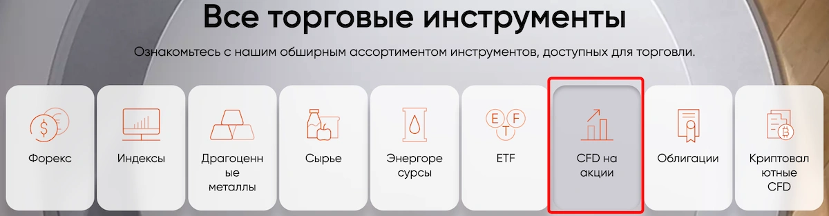 Cfd на акции Vantage Markets